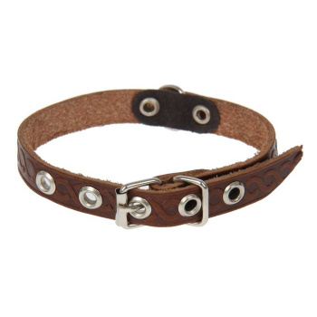 Ошейник кожаный однослойный неукрашенный, 1,2 см микс цветов и видов 2179397