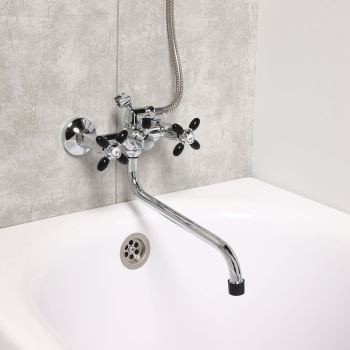 Смеситель для ванны Эверест В22-071F, длинный излив, двухвентильный