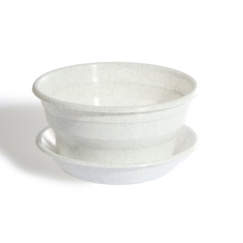 Кашпо пластм. "Фиалка" 0,5л d верха 125мм h60мм с поддоном Мрамор (Ирбит) *1/100