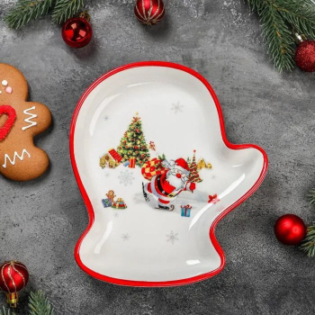 Блюдо сервировочное "На встречу Новому Году" 20х18х3 см 4826279