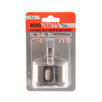 Коронка по стеклу/керамика 48мм алмазная (KAC048056301) Novocraft *1/20
