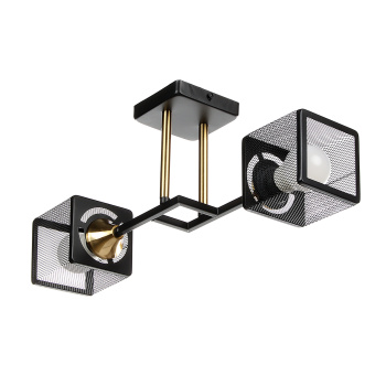 Светильник потолочный N6400/2 BK+COP 2*40W E27 220V (l-465; w-155; h-195) S=8м2 VERNER LIGHTING *1