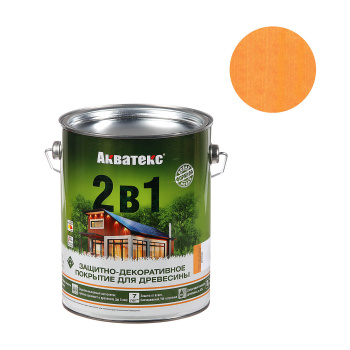 Защитно-декоративное покрытие 2.7 л для древесины АКВАТЕКС 2 в 1, алкидное, орегон