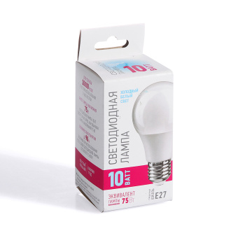 Лампа светодиодная ОНЛАЙТ PROMO, Е27, груша A55, 10 Вт, 820 Лм, 4000 К, нейтральный белый