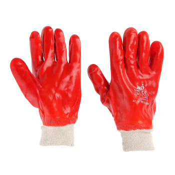 Перчатки ХБ с нитрил облив, масло-бензостойкие красные (арт.4518) Doloni