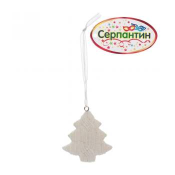 Украшение новогоднее подвесное "Вязаная ёлочка" 5,5 см,белый