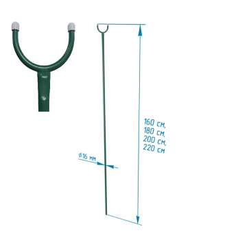 Подпорка д/веток плод.деревьев металл. окраш.порошк.кр. выс.1,8м, d тр.16мм Зел. 20001710 СБ *5/10