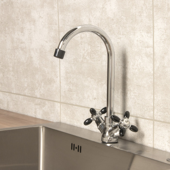 Смеситель для кухни Эверест В59-071F высокий излив (черный) *1/10