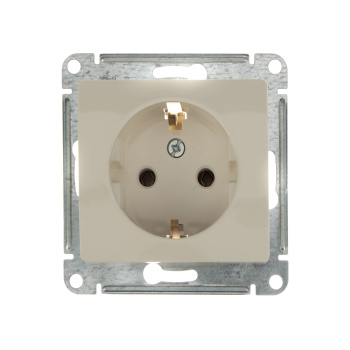 Механизм розетки "Glossa" 1-м. беж. с/з GSL000243 *1/20