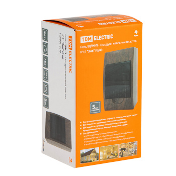 Бокс ЩРН-П-4мод. IP40 "Эко" бук, навесной пластик TDM SQ0901-0019 *1/20 Бокс ЩРН-П-4мод. IP40 "Эко" бук, навесной пластик TDM SQ0901-0019 *1/20