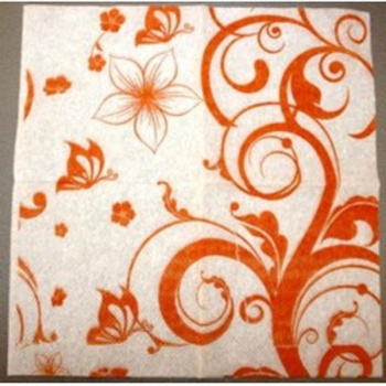 Салфетки бумажные 45шт. 24*24см АССОРТИ бабочка арт.1045 *60