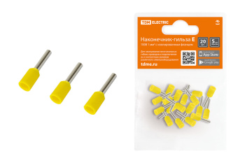 Наконечник-гильза Е1008  1мм2 с изолир. фланцем (20шт) TDM SQ0568-0038 *1/50