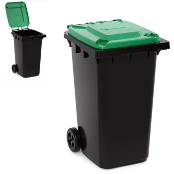 Контейнер д/мусора пластм. 240л 1060х760х555мм на Колесах, откидн. Крышка Зеленая М5937 (Окт.) *1