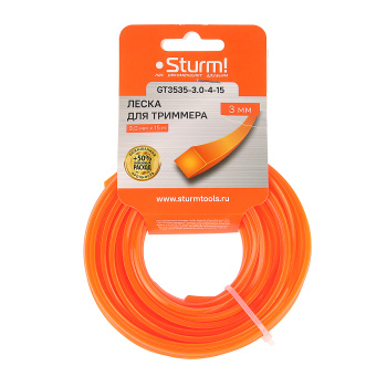 Леска Sturm!, 15 м, 3 мм, квадрат