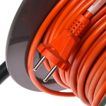 Удлинитель 4 розетки 30м б/з КАТУШКА ПВС 2*0,75 6А мощ.нагр 1300Вт Универсал ВЕМ-250 термо *1