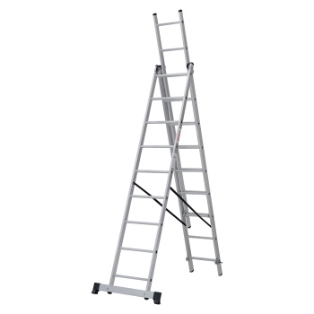 Лестница многофункциональная складная алюм. 3х 9ступ.,общ.дл.5,52м,max н.120кгNV1230 1230309 "НВ" *1