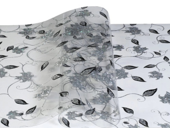 Клеёнка без основы "термо" гладкая "Листочки" шир.0,8м,толщ.0,65мм GW-52047 "ТермоКлеёнка" *20