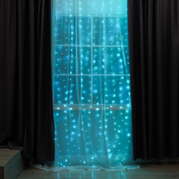 Гирлянда «Занавес роса» Luazon Lighting, 3х2.8 м, 8 режимов, аквамарин, 300 LED, IP20, USB Гирлянда «Занавес роса» Luazon Lighting, 3х2.8 м, 8 режимов, аквамарин, 300 LED, IP20, USB