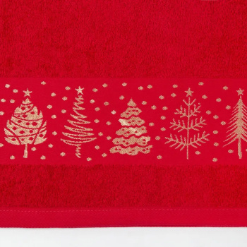 Полотенце махровое Текстиль центр «Елки», 30х60 см, хлопок, 360 г/м², красный