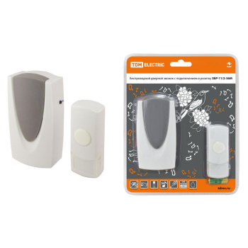 Звонок беспров.в розетку ЗБР-11/2-36М (36 мелодий, кнопка IP44, АС 230V) TDM SQ1901-0009 ВИТРИНА *1