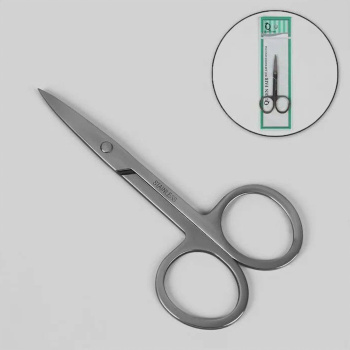 Ножницы маникюр узкие прямые 9*4см серебр пакет QF 1203263