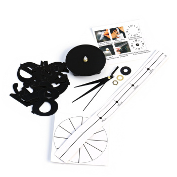 Часы-наклейка "Ясмина", d= 45 см, цифра 7.5х5 см, сек. стрелка 12 см, чёрные   5451319