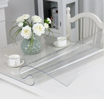 Скатерть "гибкое стекло" прозрачная 60 х 120см, толщ.0,8мм. CSG080/0,6/1,2 "Crystal" *1/11/12/24