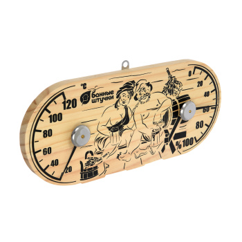 Термометр с гигрометром Банная станция "В парной" 25х11х2,5 см для бани и сауны "Банные штучки" / 5