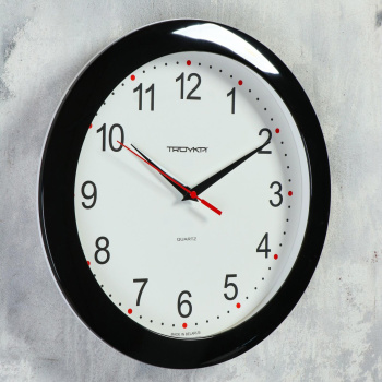 Часы настенные круглые "Классика", чёрный обод, 29х29 см   1180121