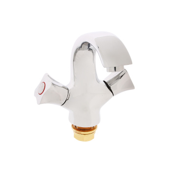 Смеситель для умывальника Potato P10306, короткий излив, двухвентильный