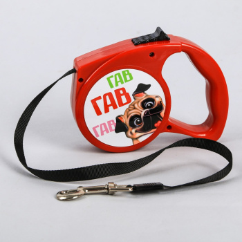 Рулетка "Гав гав", 3 м, вес животного до 12 кг, красная   4077212