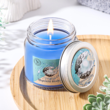 Свеча ароматическая в стекле 6,3см, 100мл, морской воздух  9338120