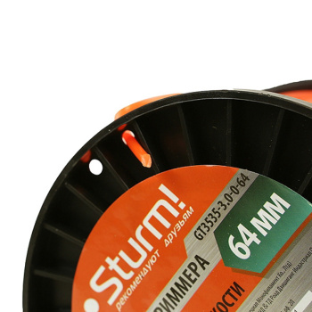 Леска 3,0мм круг 64м бобина оранжевый (GТ3535-3.0-0-64) STURM *1/20