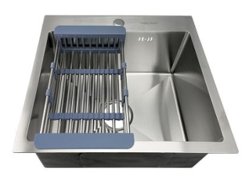 Мойка нерж.врезная 500х450мм глубина 200мм тол. 0,8мм FABIA PROFI С СИФОНОМ С ПЕРЕЛИВОМ+КОРЗИНА *1