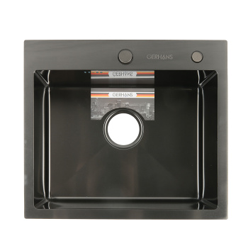 Мойка нерж. врезная 500х440х220мм графит, толщ.1мм, с сифоном, отв. под смеситель, GERHANS *1/5 Мойка нерж. врезная 500х440х220мм графит, толщ.1мм, с сифоном, отв. под смеситель, GERHANS *1/5
