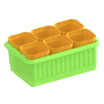 Набор стаканов 250 мл для рассады Радиан, 6 шт., ящик 24.7х16.6х9 см, пластик, разноцветный