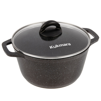 Кастрюля алюмин. антипригарная "Kukmara" "Granit" black 4,5л Стекл.кр. кгч45а *1/3 Кастрюля алюмин. антипригарная "Kukmara" "Granit" black 4,5л Стекл.кр. кгч45а *1/3