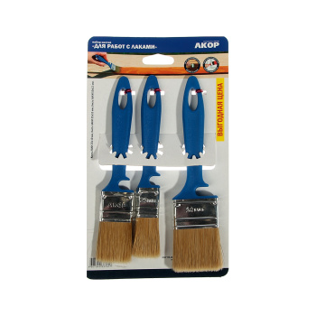 Набор кистей Акор, для работ с лаками