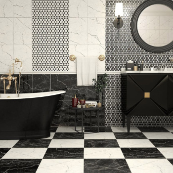 Плитка 40х40 см напольная 1.76 м² Керамин Помпеи, черный