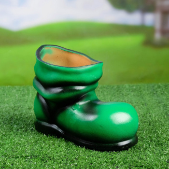 Фигурное кашпо "Сапожок" зеленый (13х20см)   1668272