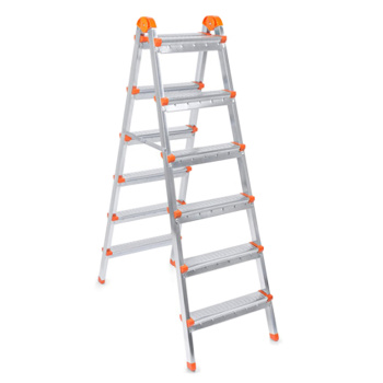 Стремянка стальная 2-х сторонняя 6 ступеней, выс.верхн. площ.1,25м 122406 "Ярус" "Perilla" *1