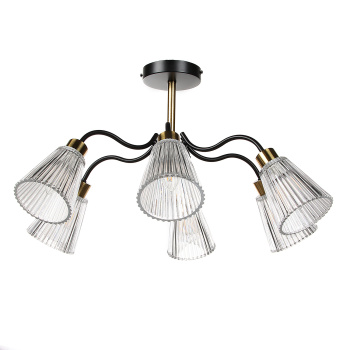 Светильник потолочный N6595/6 BK+COP 6*40W E14 220V (d-690; h-325) S=24м2 VERNER LIGHTING *1