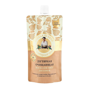 яяяПР Банька Агафьи.Маска д/лица Дегтярная очищающ.(для парной) 100 мл (дой-пак)