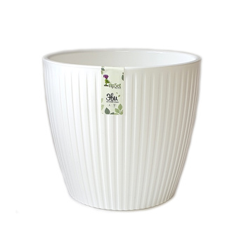 Кашпо пластм. "Эви" 3,0л d верха 175мм h155мм со вставкой Белый AME-3-01 ("VipSet") *1/12