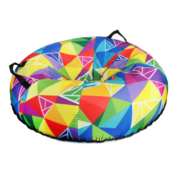 Тюбинг-ватрушка Nika Кристаллы, диаметр 90 см, рип-стоп/тент, разноцветный