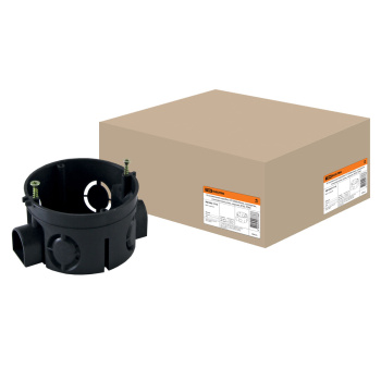 Коробка установочная СП D68х42мм саморезы, стык.узлы, черная IP20 TDM SQ1402-1115 ш-к кор *10/300