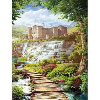 Фотообои VIP А 171 "ЗАМОК В ГОРАХ" 196*260 см (8л) (г.Тула) *1/6