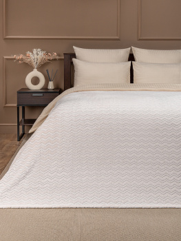 Плед 200*220см фланель жаккард зигзаг шампань TF FNZ ML3 rz 002/2022 NC Absolute *1