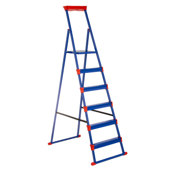 Стремянка стальная 6 ступеней, выс.верхн. пл.1,3м, опоры с перемычкой-д/рыхл.поверхн. СМ6+ "Ника" *1