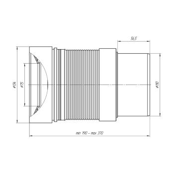 Слив гофра к унитазу Ани К 821 (выпуск 110, max 320) *1/25